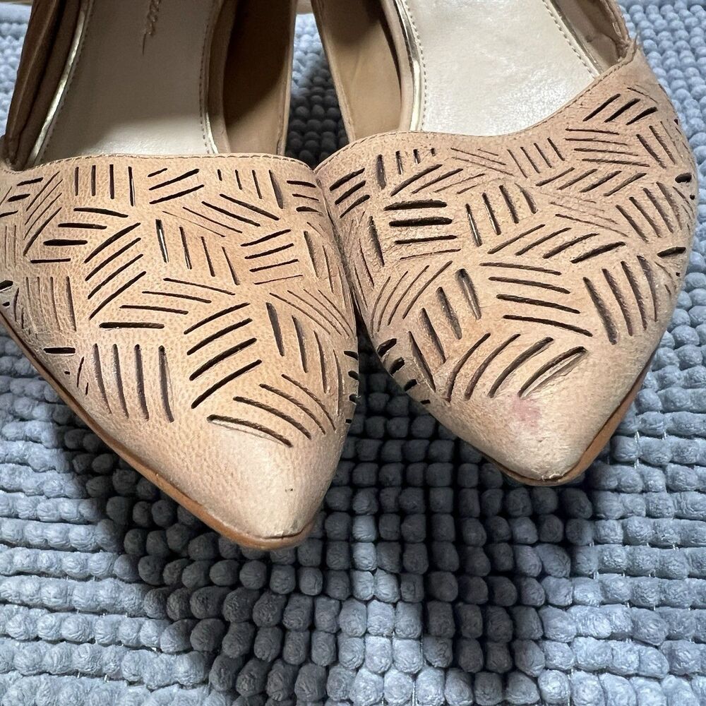 Jessica Simpson Charie D’Orsay Pumps 7.5M Laser Cut Tan / Neutral Heels - Picture 2 of 11
